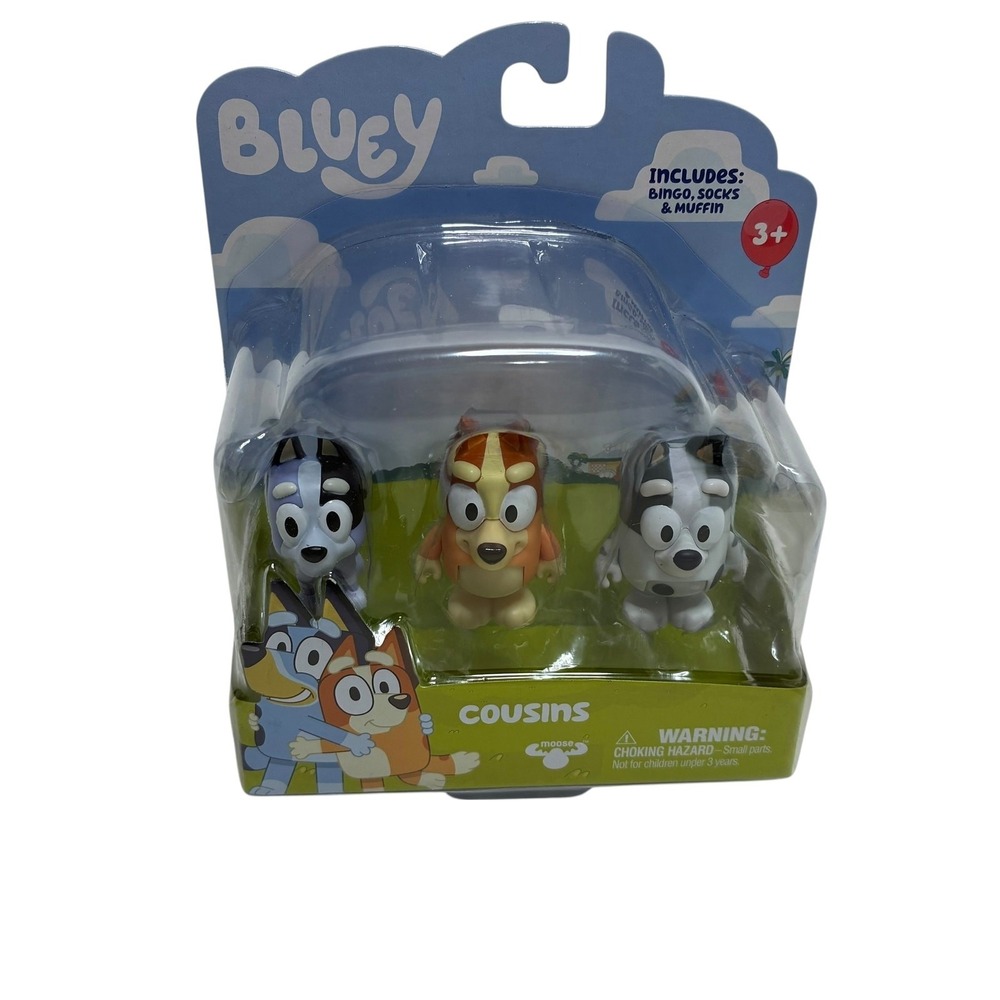 Bluey Cousins Bingo Muffin Socks Rare Toy Set Lot Figures NEW